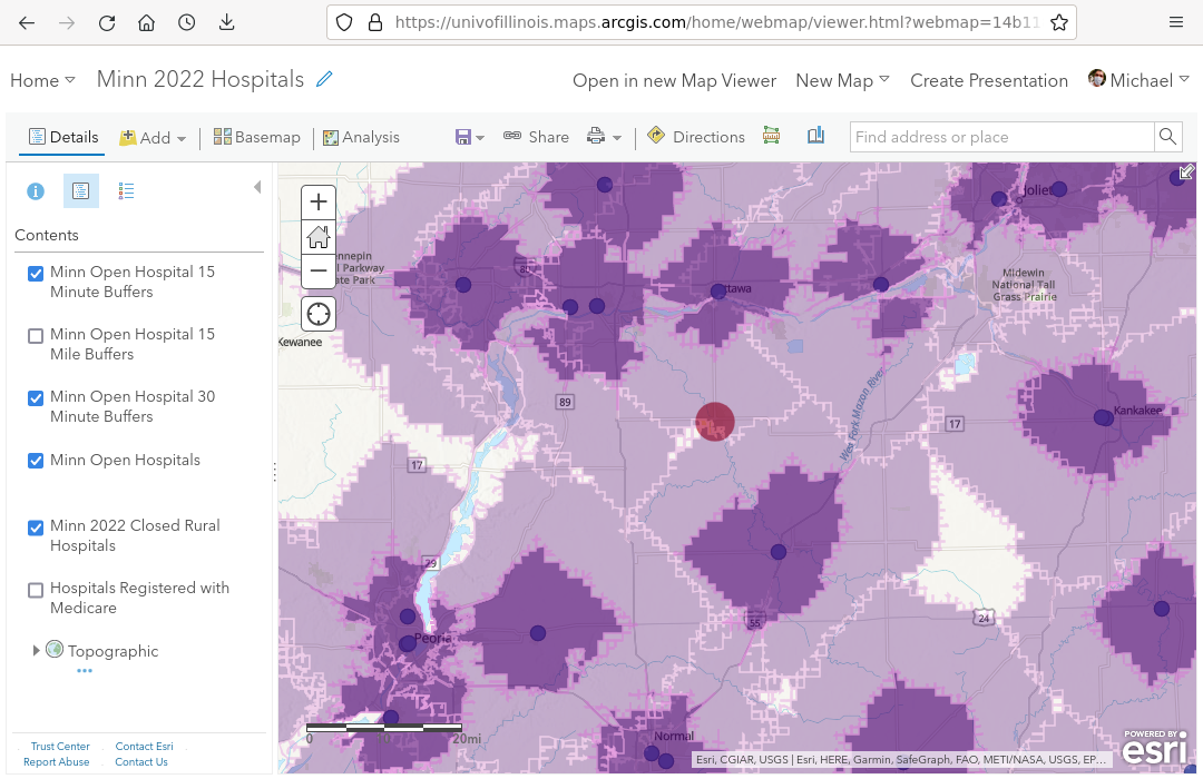 Hospital Accessibility Analysis in ArcGIS Online