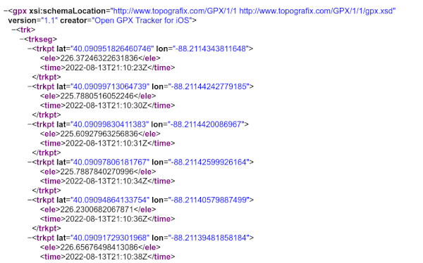 Gps exchange outlet format